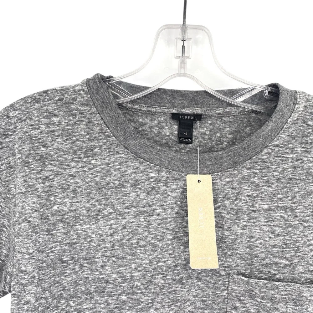 J. Crew Crewneck Pocket T-Shirt Bodysuit Heather Gray New